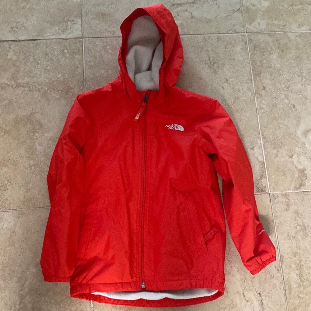 The North Face kids warm storm rain jacket.